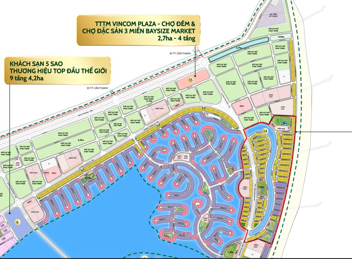 Vị trí nhà phố liền kề Vịnh Ngọc (ô màu vàng)